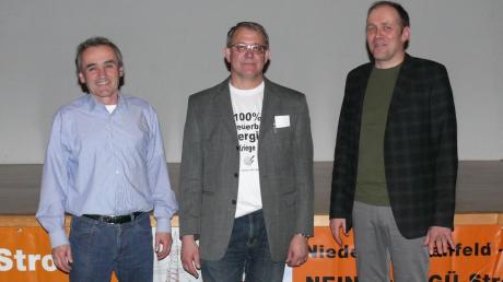 Energiesparen ist ihr Ziel: (von links) Bernd Weber, Martin Stegmair und Norbert Endres.  	