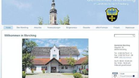 Die neue Homepage der Gemeinde Merching. 