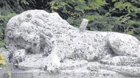 Der sterbende Löwe mit dem abgebrochenen Pfeil im Rücken: Ein ungewöhnliches Motiv für ein Kriegerdenkmal, noch dazu in so einem kleinen Ort wie Steinach. Vorbild ist der Schweizer Löwe. 