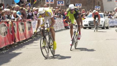 Zuletzt quälten sich 2011 Rad-Profis den Friedberger Berg hinauf - in erstaunlichem Tempo.