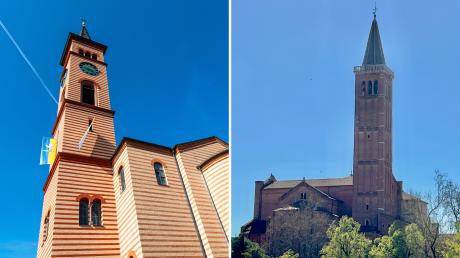 Die Stadtpfarrkirche St. Jakob (links) sorgte bei ihrem Wiederaufbau vor 150 Jahren für Aufsehen. Der Glockenturm der Basilika Sant‘ Anastasia in Verona diente wohl als Vorbild.