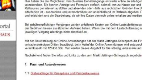 Jettingen-Scheppach bietet auf seiner Internetseite jetzt ein virtuelles Rathaus an. Bestimmte Behördengänge können online erledigt werden.  

