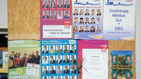 Wahlplakate in Leipheim. 