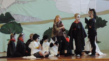 Die Schüler der Grundschule Dürrlauingen zeigten das Musical „Villa Spuki“. 
