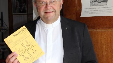 Auf dem Info-Blatt ist das Logo der neuen Pfarreiengemeinschaft schon zu sehen. Der bisherige Leipheimer Pfarrer Geistlicher Rat Johannes Rauch wird sie leiten.
