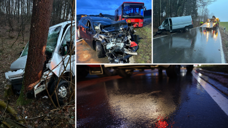 Wegen spiegelglatten Stellen kommt es am Dienstagmorgen zu mehreren Unfällen im Kreis Günzburg. Ein Schulbus und ein Auto stoßen im südlichen Kreis an der Grenze zum Unterallgäu zusammen.