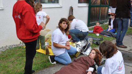 Spielerisch lernten Kinder und Jugendliche Erste-Hilfe-Maßnahmen kennen und durften Rettungskräfte bei der Versorgung der Verletzten beobachten.
