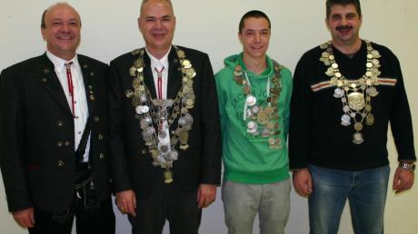 Neue Schützenkönige in Herrenstetten. Unser Bild zeigt (von links) den Vorsitzenden Thomas Haak, Rolf Salm, Lukas Haak und Rainer Hamm.  
