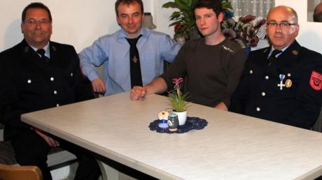 Sie führen die nächsten drei Jahre den Feuerwehrverein Klosterbeuren: (von links) Werner Wölfe, Johannes Bauer, Julian Höld und Reinhard Rogg. 
