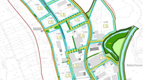 Dieser Plan zeigt die Veränderungen, vor allem die westliche Erweiterung des Bebauungsplans Schöneggweg. Dadurch entstehen etwa acht Hektar neue Gewerbefläche.  
