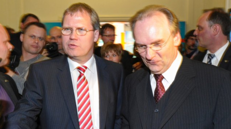 Reiner Haseloff (CDU, rechts) und  Jens Bullerjahn (SPD)