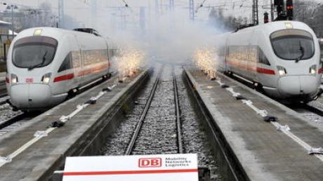 Einweihung der Strecke München-Augsburg Hochgeschwindigkeitsstrecke München-Augsburg 