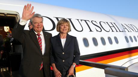 Bundespräsident Joachim Gauck mit seiner Lebensgefährtin Daniela Schadt beim Israel-Besuch.