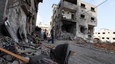 Die Trümmer des Hauses eines Polizeichefs der Hamas im Gaza-Streifen nach einem israelischen Luftschlag.