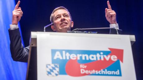 Der Bundesvorsitzende der Partei Alternative für Deutschland (AfD), Bernd Lucke, spricht in Ingolstadt beim Landesparteitag der AfD in Bayern zu den Delegierten. 
