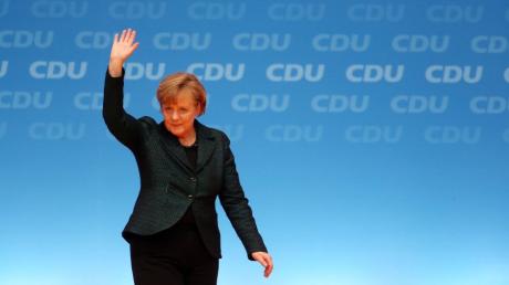 Die CDU-Vorsitzende und Bundeskanzlerin Angela Merkel nach ihrer Rede während des Bundesparteitages der CDU.