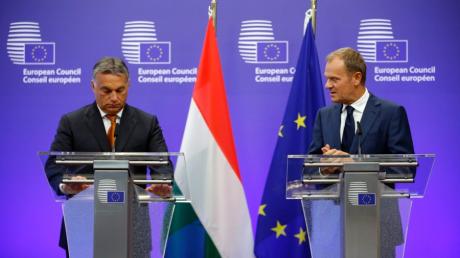 Ungarns Regierungschef Viktor Orban und EU-Ratspräsident Donald Tusk.