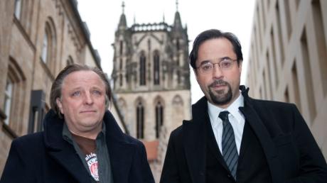 Axel Prahl (l) und Jan Josef Liefers haben mit ihrem Tatort aus Münster wieder zahlreiche Zuschauer vors Fernsehen gelockt.
