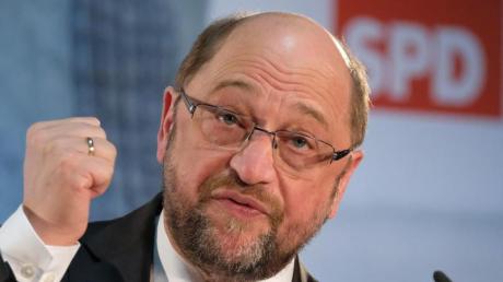 Martin Schulz, Kanzlerkandidat der SPD, spricht während einer Wahlkampfveranstaltung.