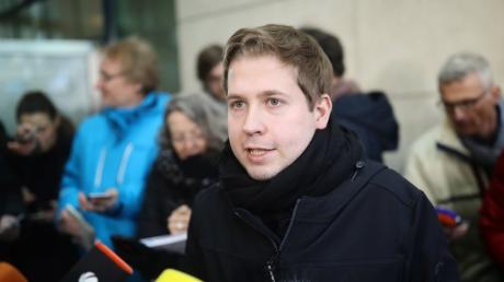 Juso-Chef Kevin Kühnert nach der Verkündung des Ergebnisses des SPD-Mitgliedervotums.