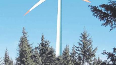 Im Juni 2011 sah die Vision von Bürgermeister Georg Duscher in Sachen erneuerbaren Energien noch so aus, wie es unsere Fotomontage andeutet: Im Körperschaftswald von Winzer könnte ein Windrad entstehen. Jetzt wurde der Standort aus dem Windatlas gestrichen.  