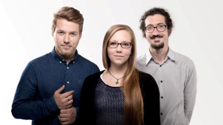 Sie eröffnen in Breitenthal eine Musikschule: Von links Max Schlichter (Mitglied der Band Killerpilze), Eliane Übelhör und Giuseppe Puzzo.