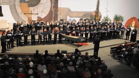 Der große Chor der Berufsfachschule für Musik Krumbach ließ beim traditionellen Adventskonzert in der Maria Hilf-Kirche in Krumbach das Publikum mit ungewöhnlich gezischten Buchstaben und Lautverbindungen staunen. Auch die anderen Ensembles begeisterten. 
