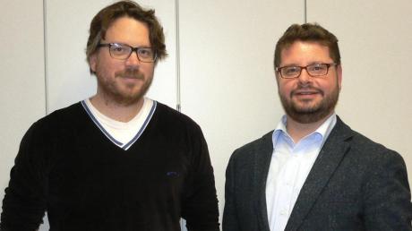 Filmmusikkomponist Nik Reich (links) war auf Einladung von Musikfachbetreuer Mathias Jannetti zu Gast am Ringeisen-Gymnasium. 