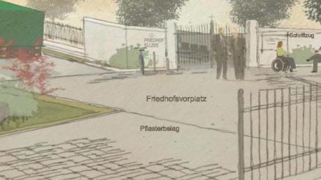 So ist die Gestaltung des Friedhofsvorplatzes in Ellzee geplant. 