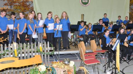 Mit einem Gospelchor beschritt das Vororchester der Jugendkapelle Mindel-Zusam eine neue musikalische Zielrichtung beim Herbstkonzert des Musikvereins Mindelzell. 
