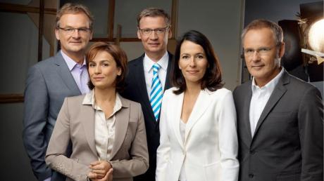 Die ARD-Moderatoren Frank Plasberg (l-r), Sandra Maischberger, Günther Jauch, Anne Will und Reinhold Beckmann. 