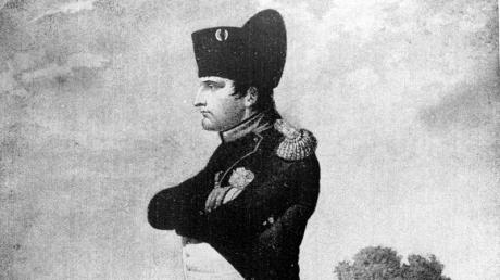Kaiser Napoleon I. in der Uniform eines Obersten seiner Gardejäger auf einem zeitgenössischen Stich.