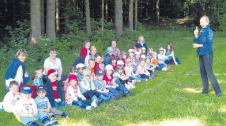 Viel Spaß hatten die Issinger Kindergartenkinder im Wald. 