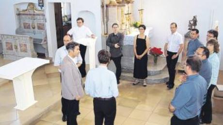 Angehende Priester, Gemeinde- und Pastoralreferenten besuchten die Epfacher Pfarrkirche nach ihrer Renovierung. 