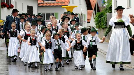 Auch die kleinen Trachtler waren am Sonntag mit von der Partie beim Lechgau-Trachtenfest