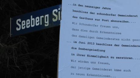 Dieser kurze Text, der am Tag des offenen Denkmals an der Seebergsiedlung und an der Güterhalle am Bahnhof in Schondorf zu lesen war, hat monatelang die Ermittlungsbehörden beschäftigt.