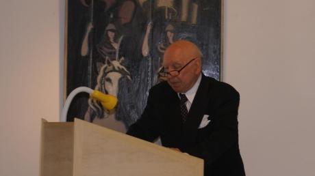 Prof. Dr. Peter Cornelius Mayer-Tasch beim Festvortrag zum 100. Geburtstag von Renate Rose am Sonntag in Schondorf.  

