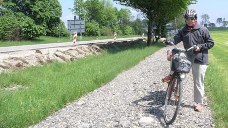 Der Fuß- und Radweg zwischen Penzing und Landsberg ist derzeit nur schwer nutzbar.
