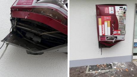 Unbekannte haben in der Flößerstraße in Reichling einen Zigarettenautomaten  gesprengt.