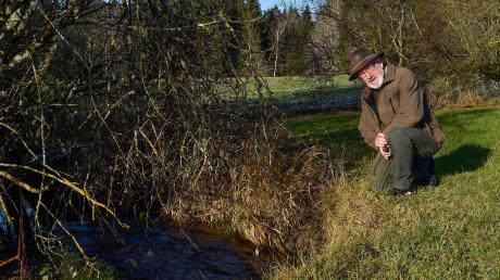 Christoph Böhmer ist Pächter des Rottbachs bei Rott. Der 69-Jährige verzichtet bewusst auf Fischbesatz, damit sich die Krebse dort ungestört vermehren können.