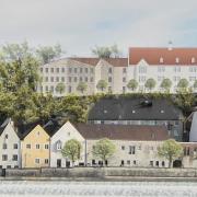 Der Blick von Westen auf den Schlossberg. Die Animation zeigt den siegreichen Architektenentwurf. 	