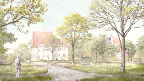 Bei einem Anbau im Norden der Schlossbergschule in Landsberg würde im Süden eine Freifläche entstehen. 