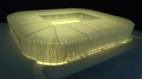 Modell der neuen FCA-Arena von Architekt Titus Bernhard