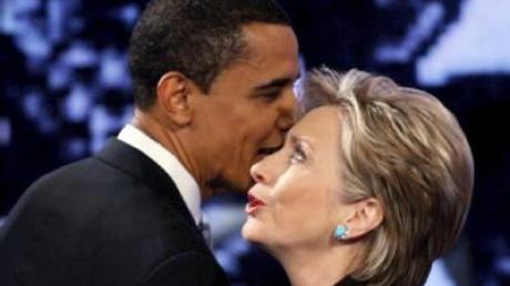 Kampf um die Spitzenkandidatur bei den Demokraten: Hillary Clinton und Barack Obama