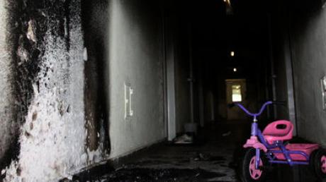 Brand im Asylbewerberheim in Neuburg. Dort ging ein Kinderwagen in Flammen auf