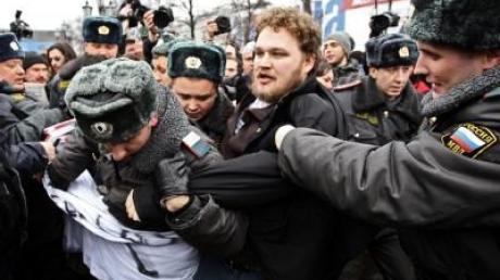 Festnahmen bei landesweiten Protesten gegen Putin