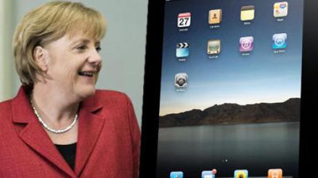 Kanzlerin Merkel und das iPad.