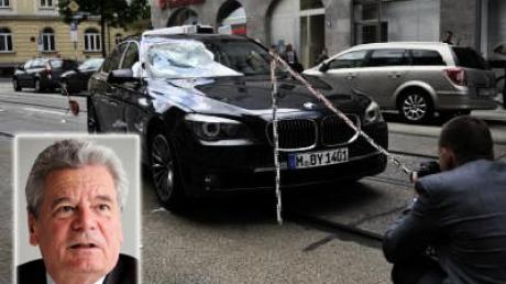 Gaucks Auto ist in einen Unfall verwickelt worden.