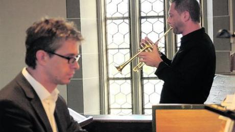 Franz Günthner an der Orgel und Hans-Jürgen Huber, Trompete, traten in St. Felizitas auf. Foto: Ingeborg Anderson