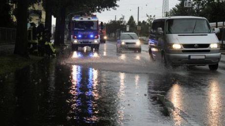Überschwemmungen in Augsburg.